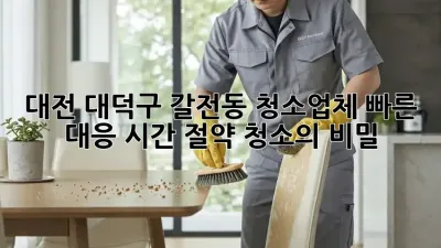 대전 대덕구 갈전동 청소업체 빠른 대응! 시간 절약 청소의 비밀